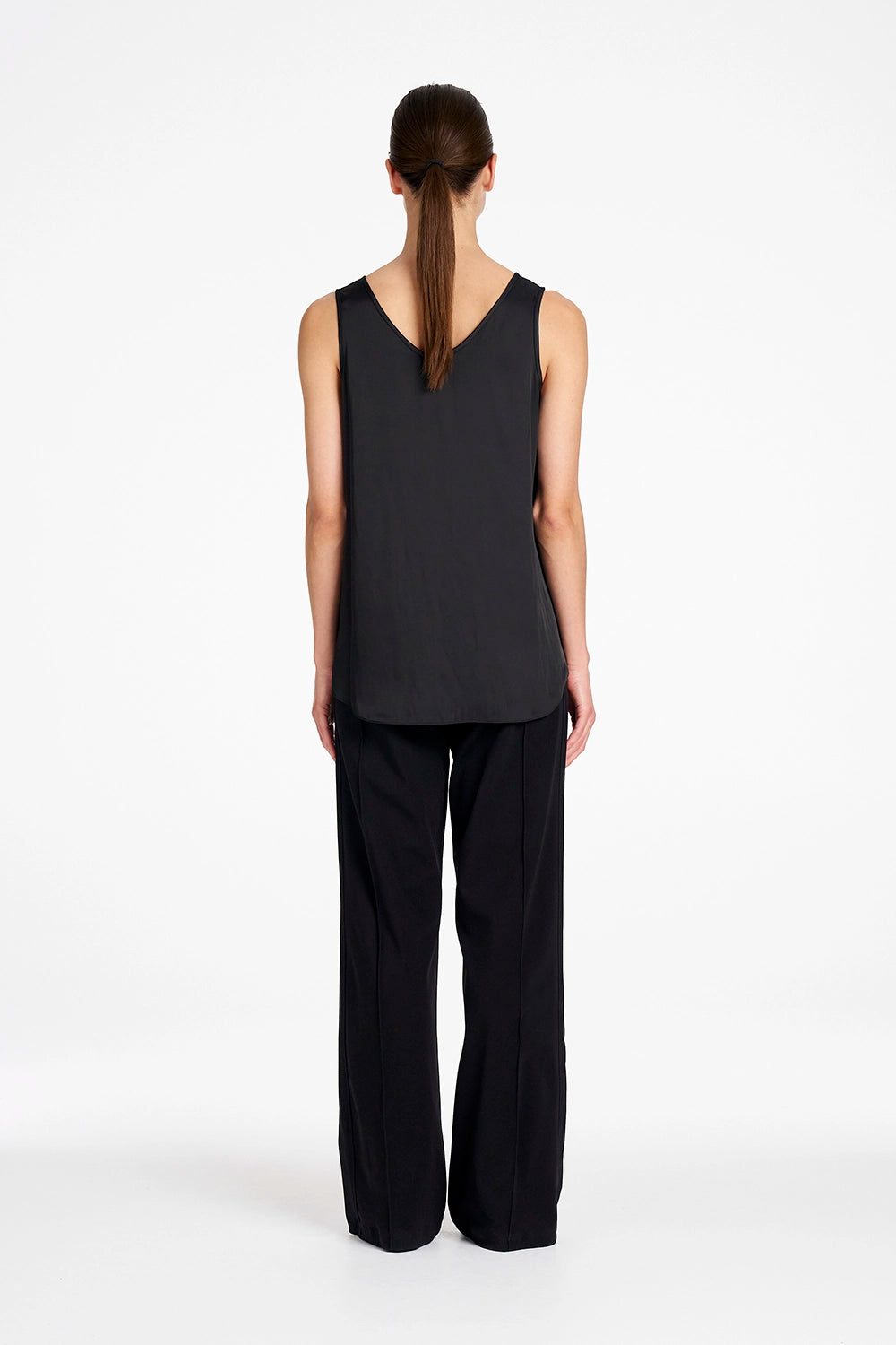 Mela Purdie Scoop Tank in Satin Black F622 80122