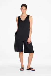 Mela Purdie Satin Shorts in Satin Black F622 10023