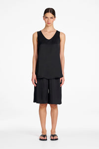 Mela Purdie Satin Shorts in Satin Black F622 10023