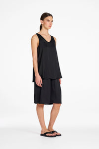 Mela Purdie Satin Shorts in Satin Black F622 10023