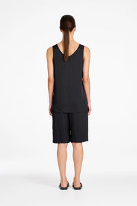 Mela Purdie Satin Shorts in Satin Black F622 10023