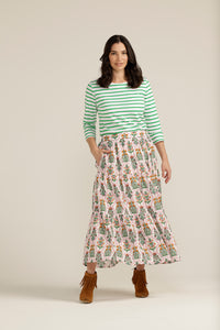 Goondiwindi Cotton Pink Floral Tiered Skirt 5221-161-S23