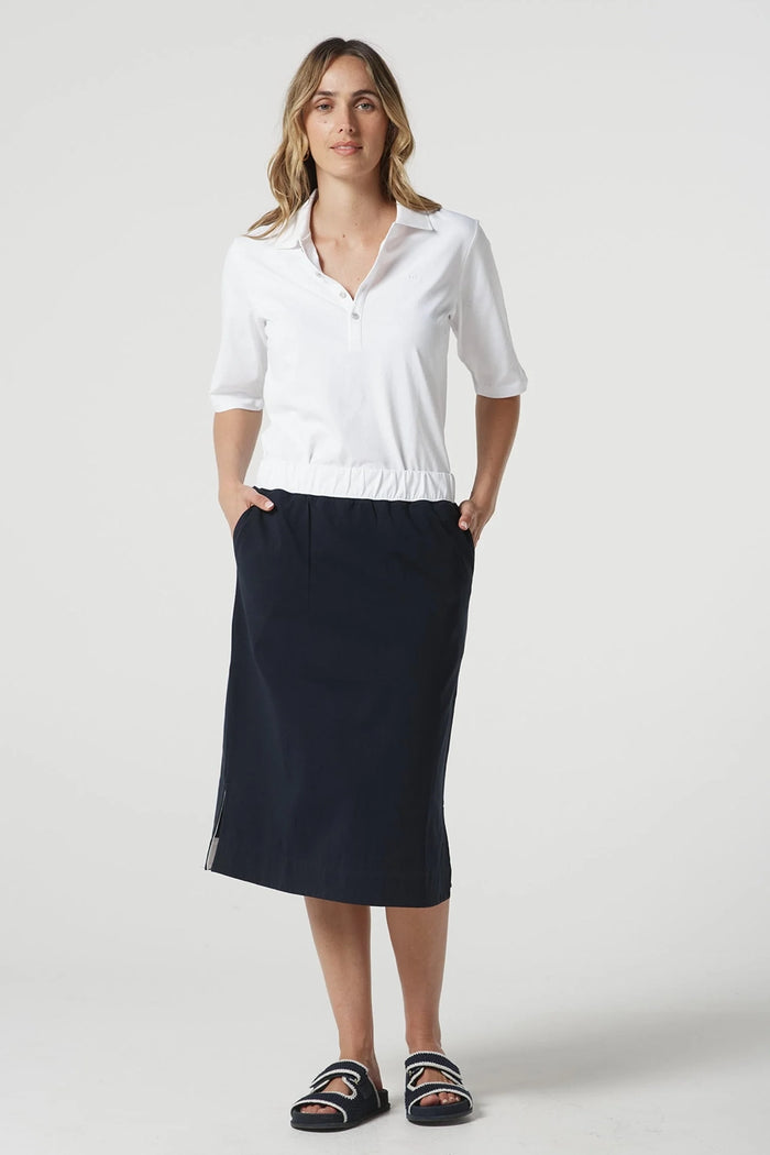 Goondiwindi Cotton Knit Skirt in Navy 5269