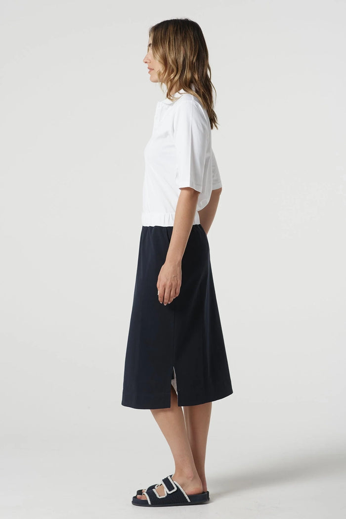 Goondiwindi Cotton Knit Skirt in Navy 5269