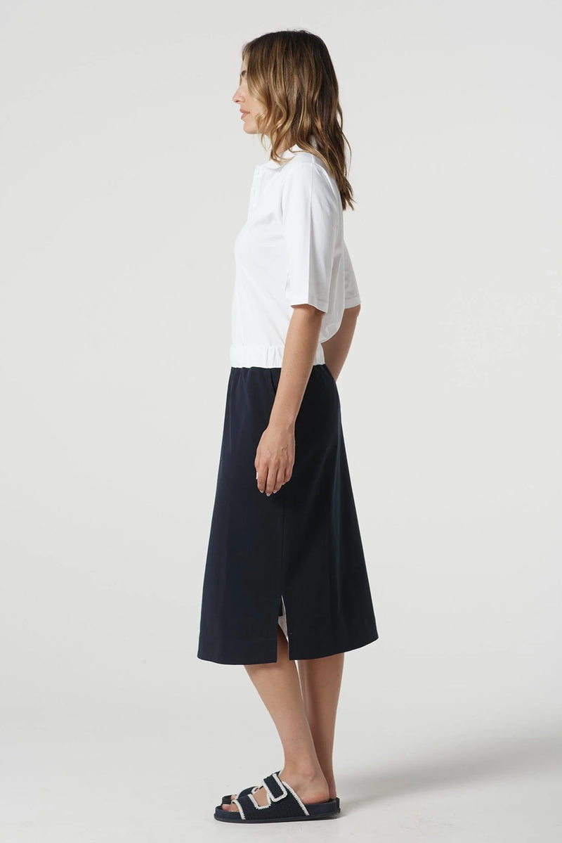 Goondiwindi Cotton Knit Skirt in Navy 5269