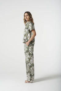 Goondiwindi Cotton Soft Ankle Pant in Sage Green Print 5283-222