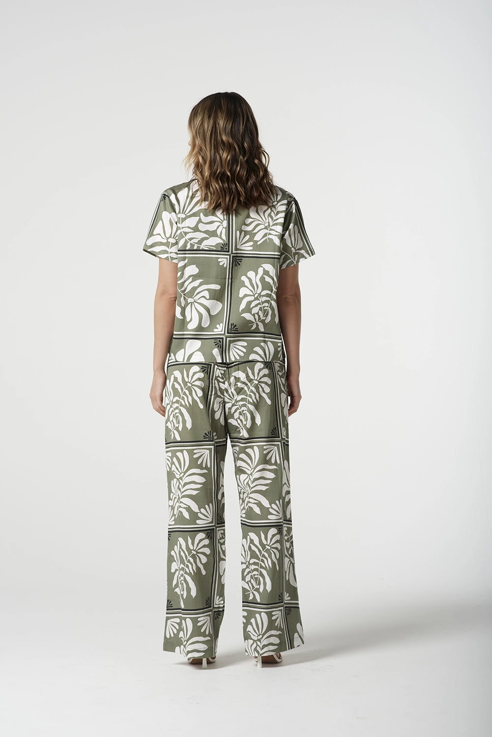 Goondiwindi Cotton Soft Ankle Pant in Sage Green Print 5283-222