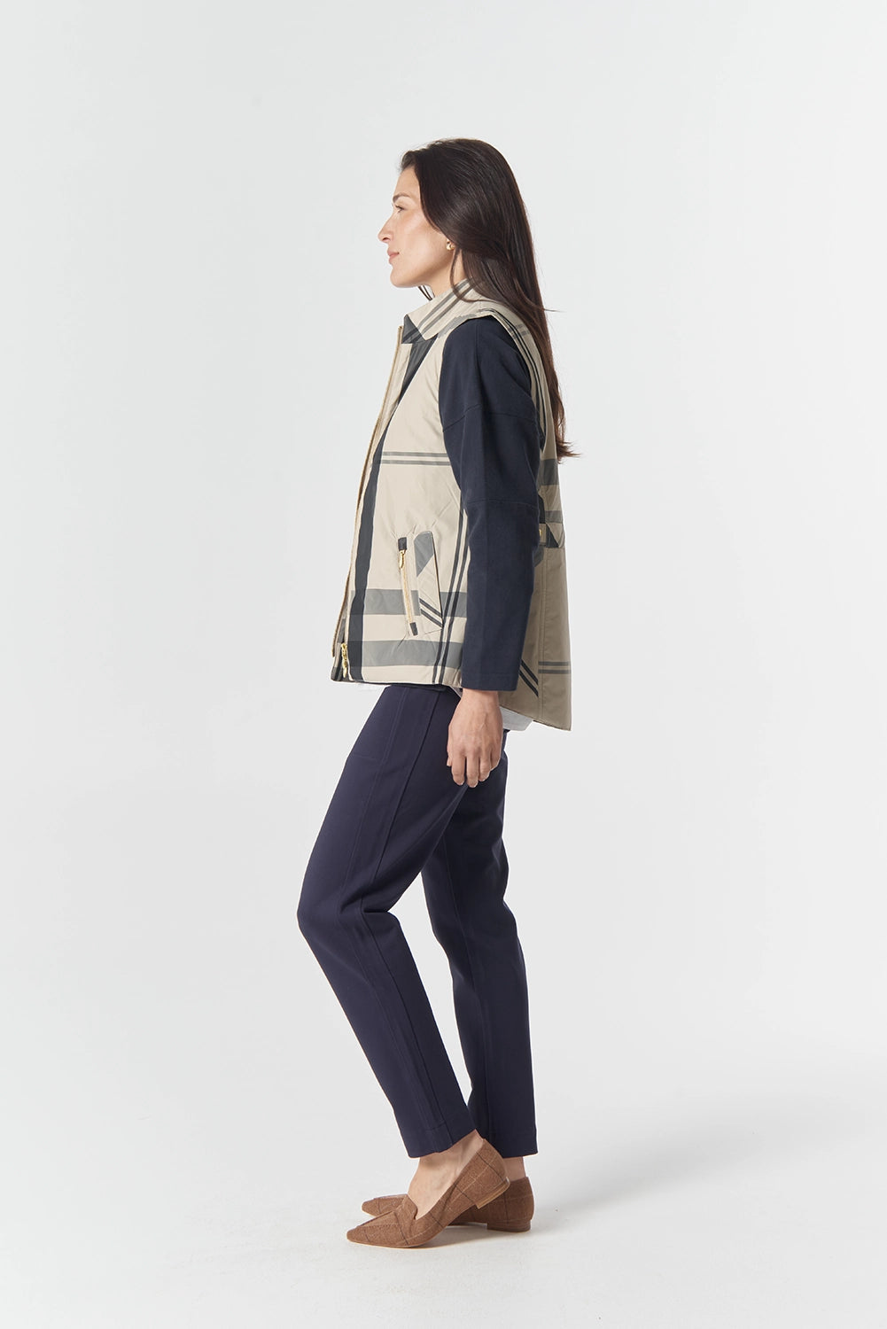 Goondiwindi Cotton The Rider Vest in Birch Check 5296