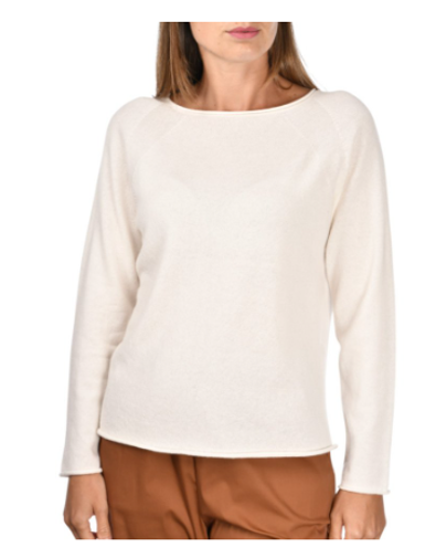 Gran Sasso Pure Cashmere Boat Neck in Cream 54250-15521