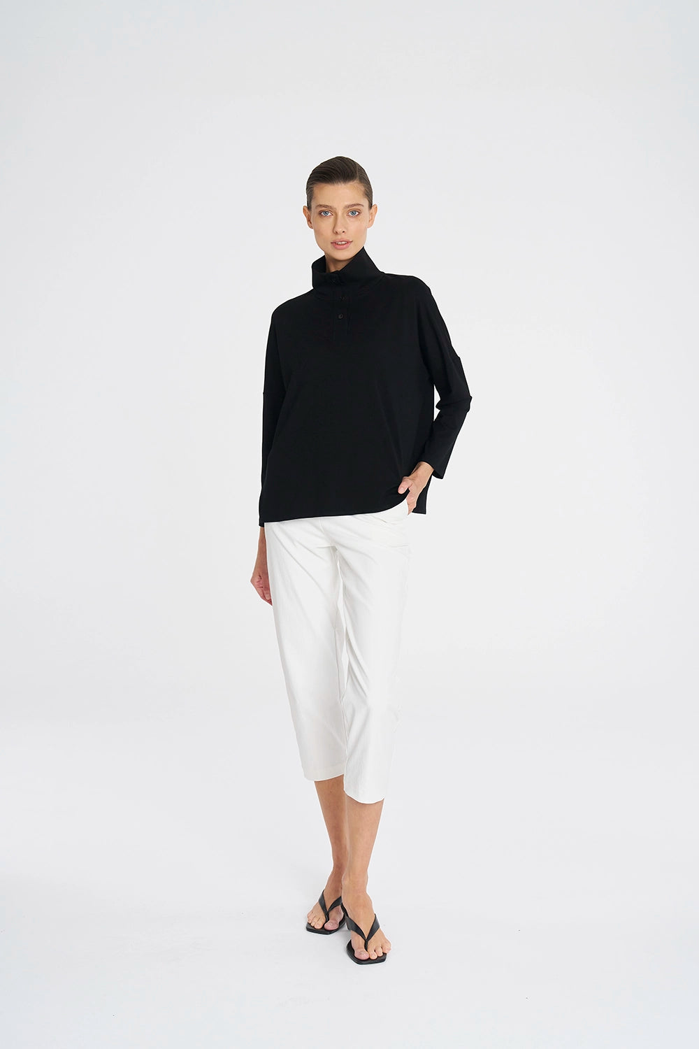 Mela Purdie Tab Sweater In Black F01 8889 - Pre-Order March Delivery