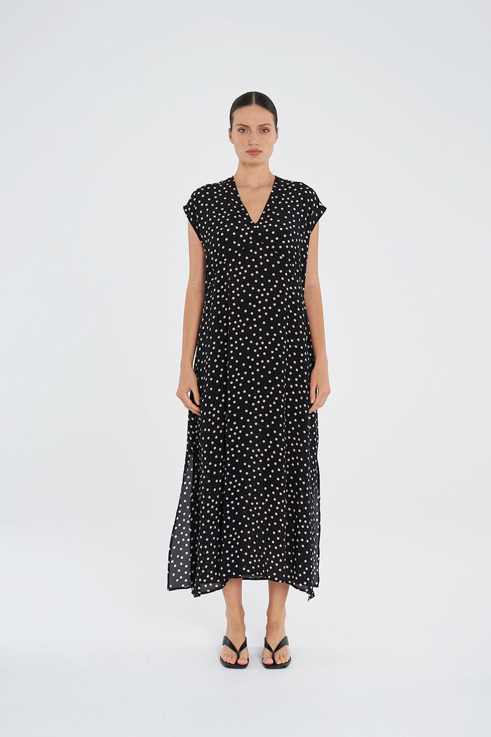 Mela Purdie Maxi Slice Dress in Black/Meringue F856 3383 - Pre-Order December Delivery