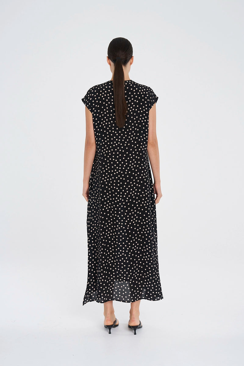 Mela Purdie Maxi Slice Dress in Black/Meringue F856 3383 - Pre-Order December Delivery