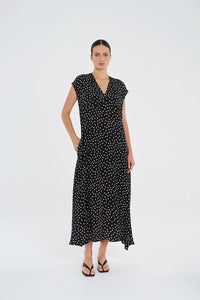 Mela Purdie Maxi Slice Dress in Black/Meringue F856 3383 - Pre-Order December Delivery