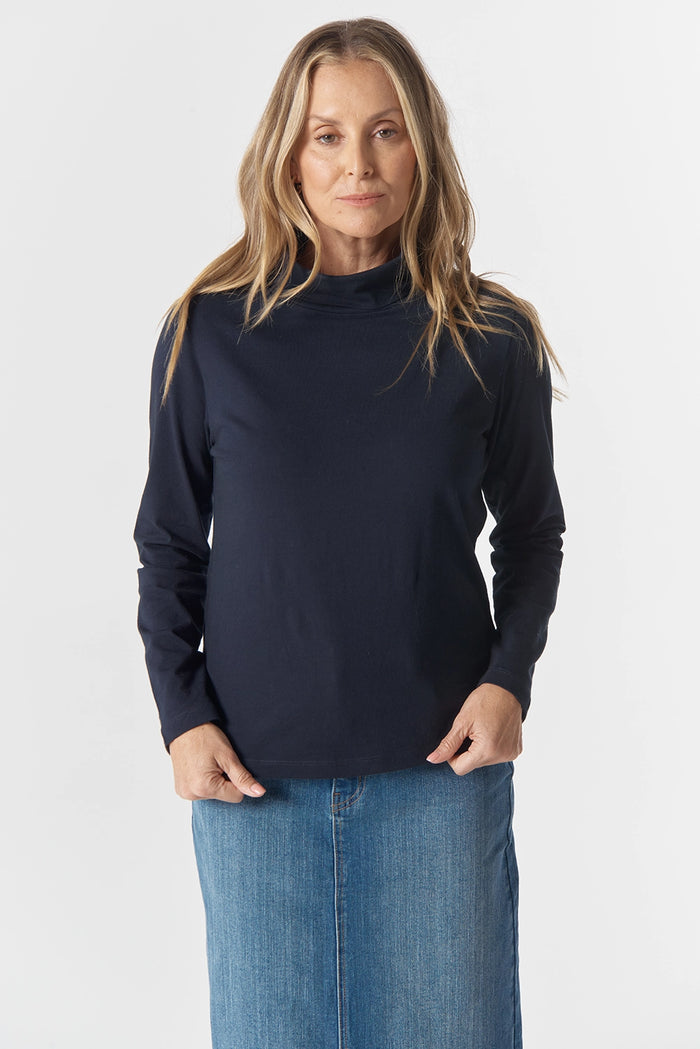 Goondiwindi Cotton The Traditional Cotton Skivvy in Dark Navy 6049