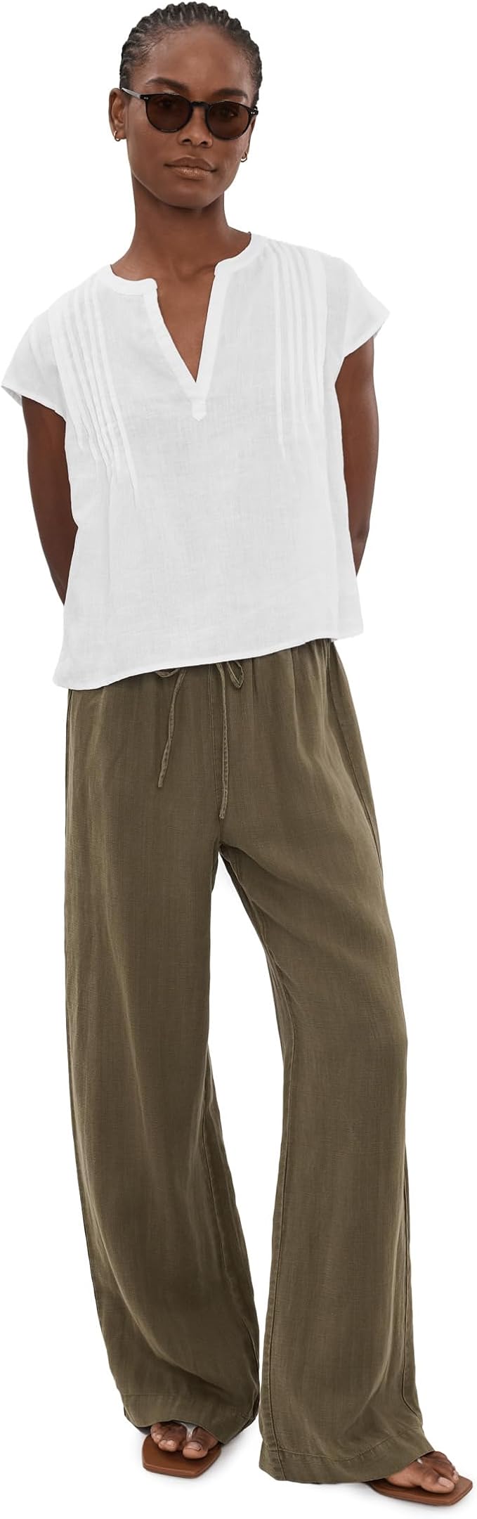 Splendid Stella Linen Pintuck SS in White RS6W340