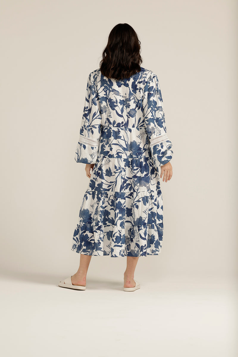 Goondiwini Cotton Dress with Lace Inserts 6256-159-S23