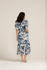 Goondiwindi Cotton Blue Floral Button Through Dress 6257-160-S23