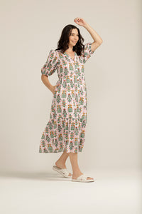 Goondiwindi Cotton Pink Floral Button Through Dress 6257-161-S23