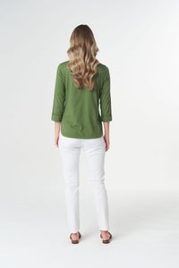 Goondiwindi Cotton 3/4 Sleeve Tee in Cedar Green 3152