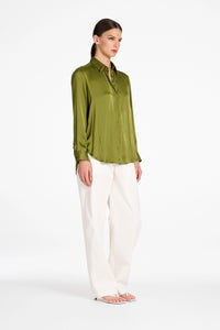 Mela Purdie Charmeuse Shirt in Peridot F622 80065