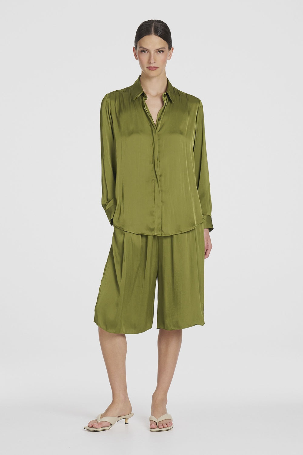 Mela Purdie Charmeuse Shirt in Peridot F622 80065