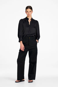Mela Purdie Blouson Shirt in Satin Black F622 80088