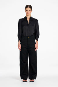 Mela Purdie Blouson Shirt in Satin Black F622 80088