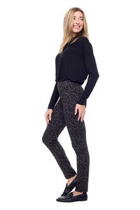 Up! Pants Cheetah Ponte Full Length Slim Pant 67925