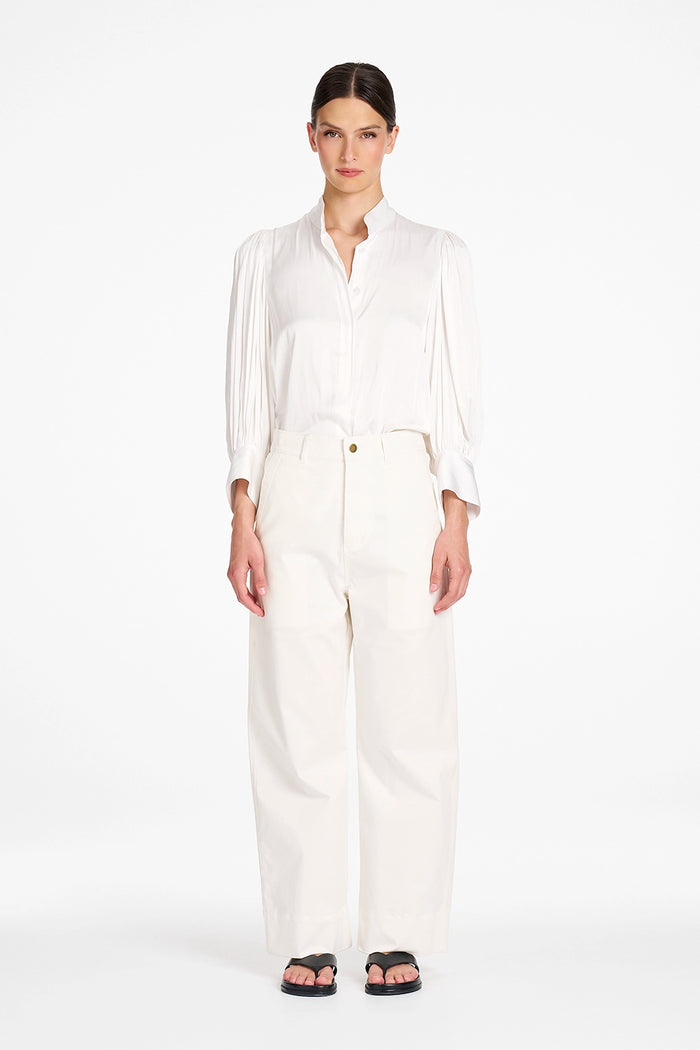 Mela Purdie Straight Pant in Ivory F413 10007 - Pre-Order October Delivery