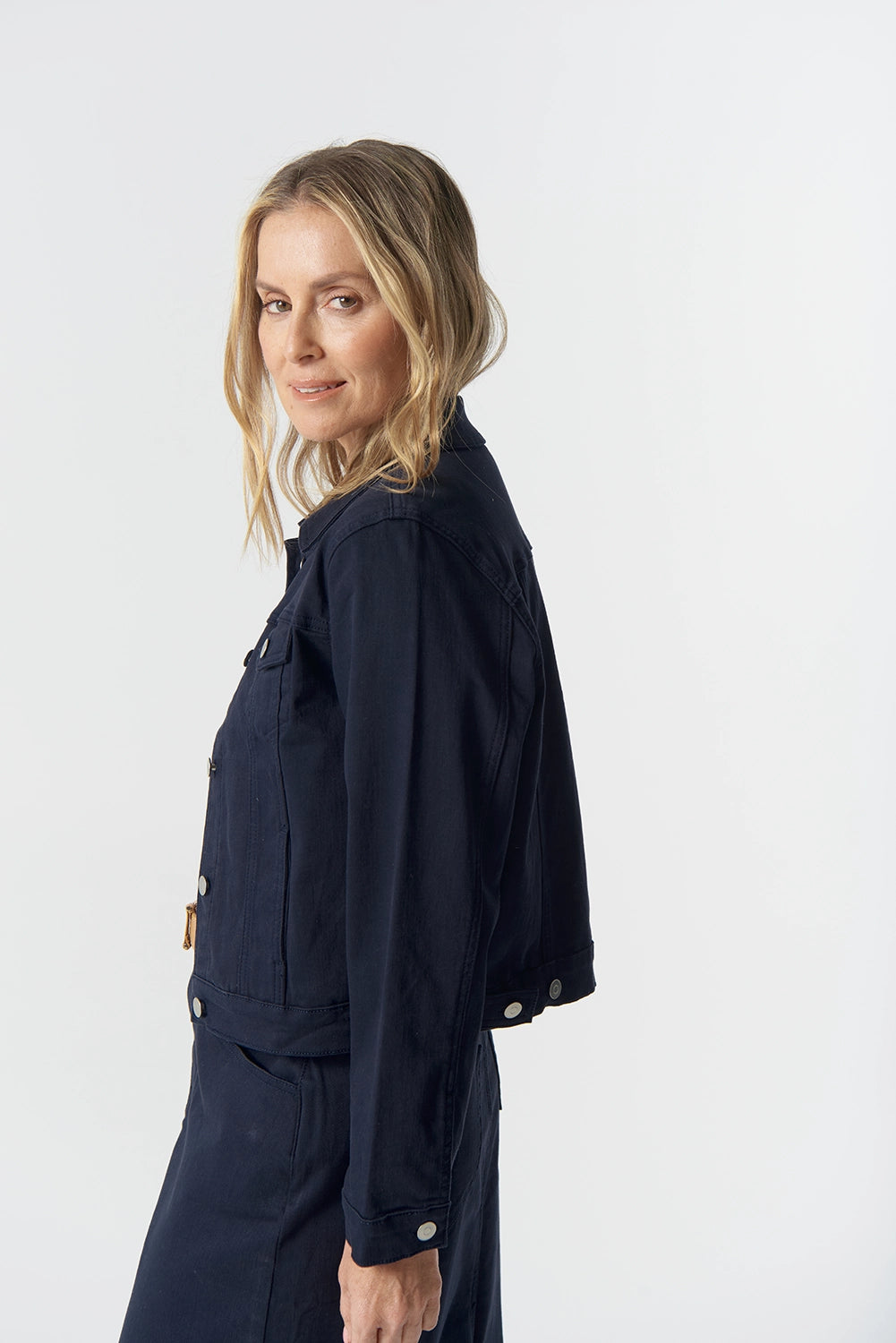 Goondiwindi Cotton Ray Denim Jacket in Dark Navy 7067