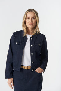 Goondiwindi Cotton Ray Denim Jacket in Dark Navy 7067