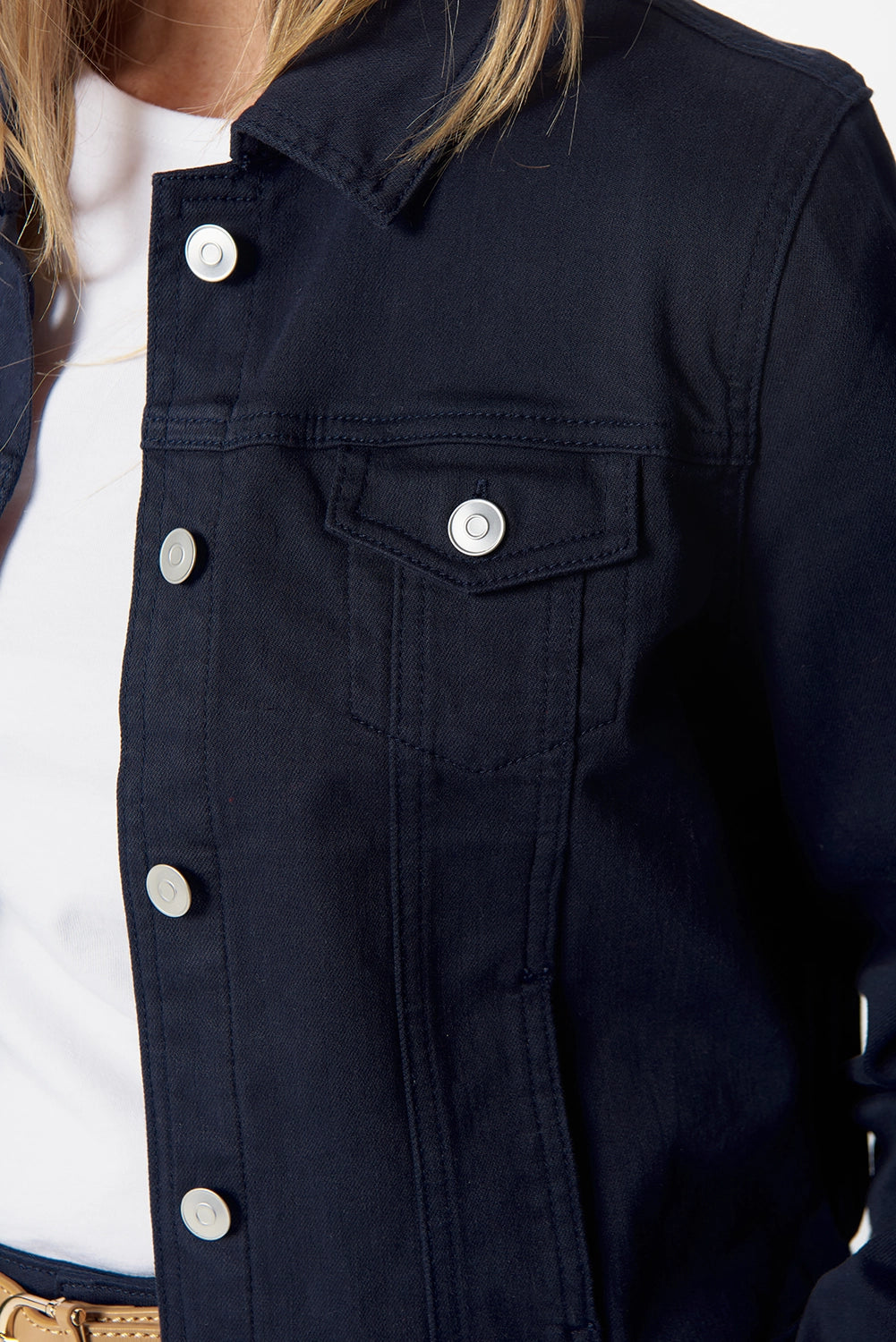 Goondiwindi Cotton Ray Denim Jacket in Dark Navy 7067