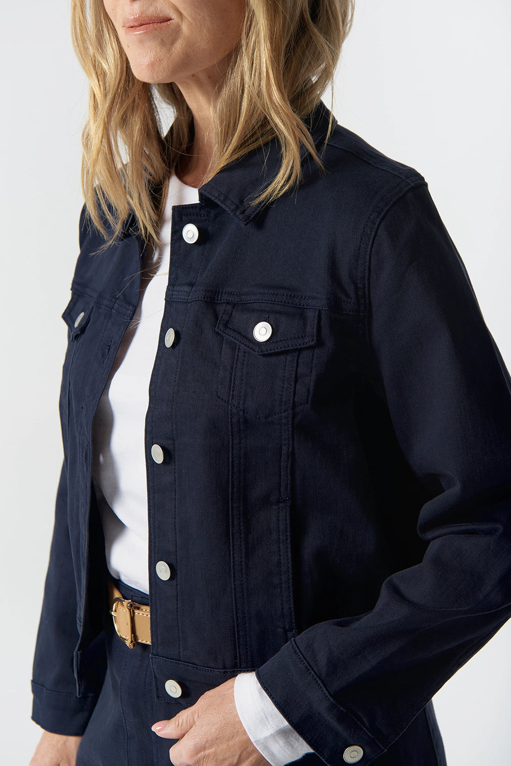 Goondiwindi Cotton Ray Denim Jacket in Dark Navy 7067