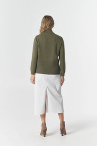 Goondiwindi Cotton Brook Merino Cotton Knit Cardigan in Covert Garden 7069M