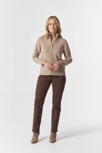 Goondiwindi Cotton Brook Merino Cotton Knit Cardigan in Oatmeal 7069M