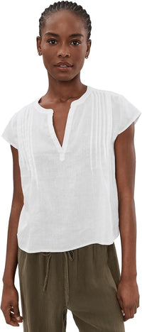 Splendid Stella Linen Pintuck SS in White RS6W340
