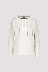 Monari Sweatshirt with Rhinestone Pocket Trim M806748 in Macadamia