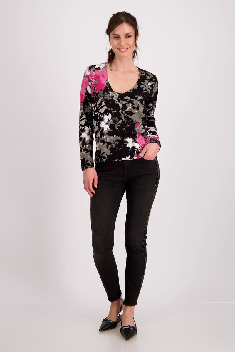 Monari Sweater with all over Print M807049