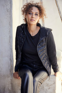 Monari Quilted Jacket with Front Sequin M807050