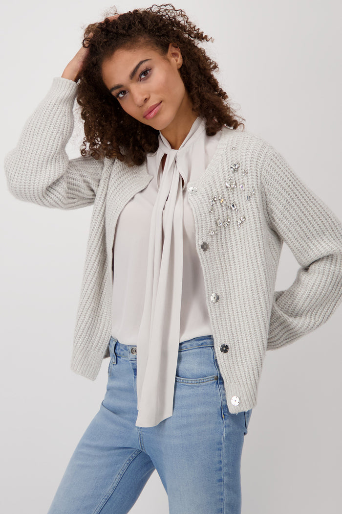 Monari Knitted Jacket with Sequin Detail 807444