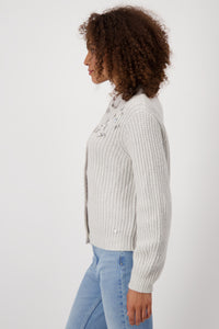 Monari Knitted Jacket with Sequin Detail 807444