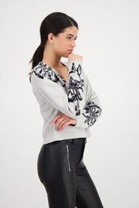 Monari Printed Jacket with Embellishment 807498