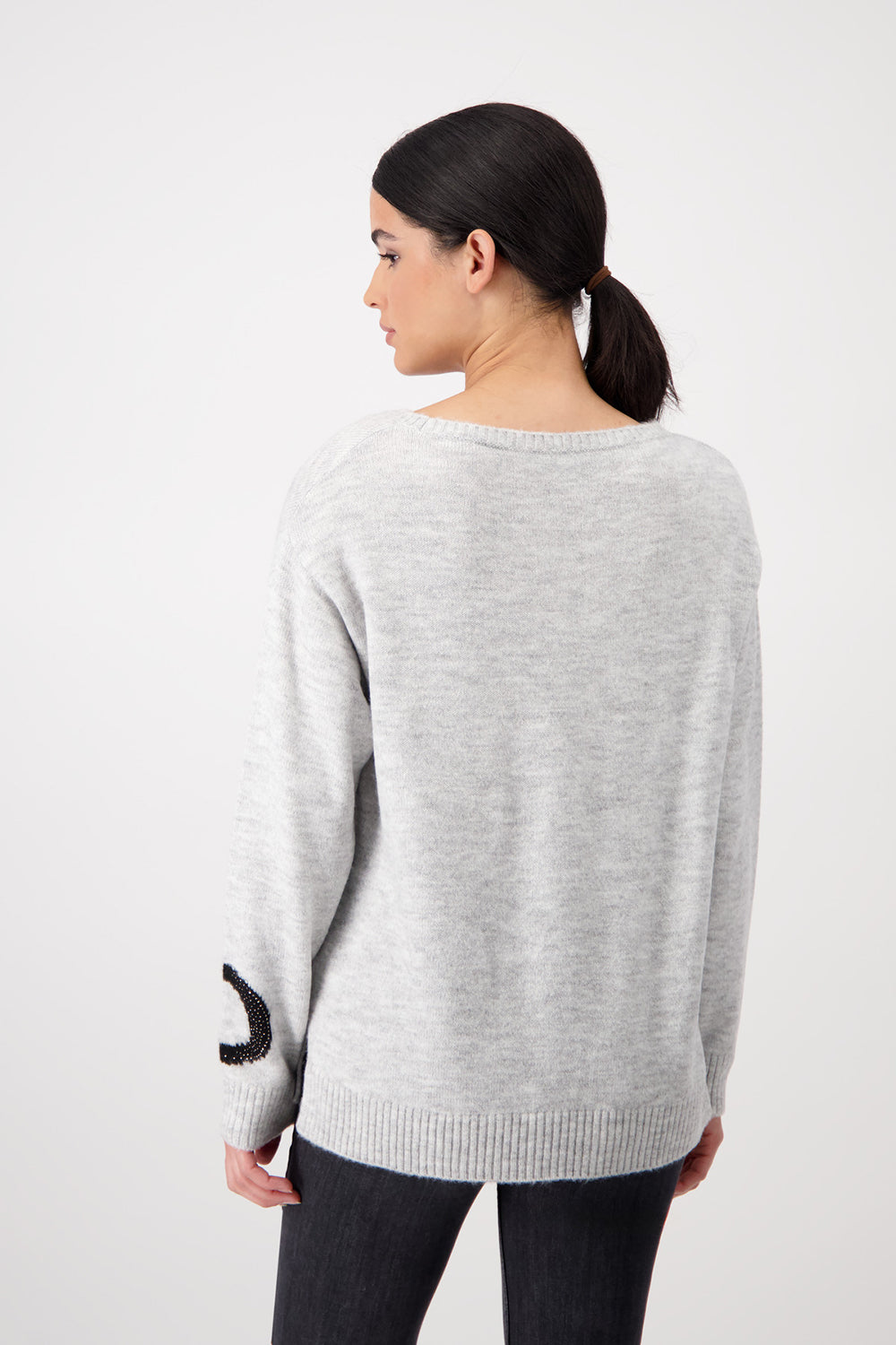 Monari Sweater with Decorative Letters 807501