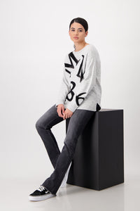 Monari Sweater with Decorative Letters 807501