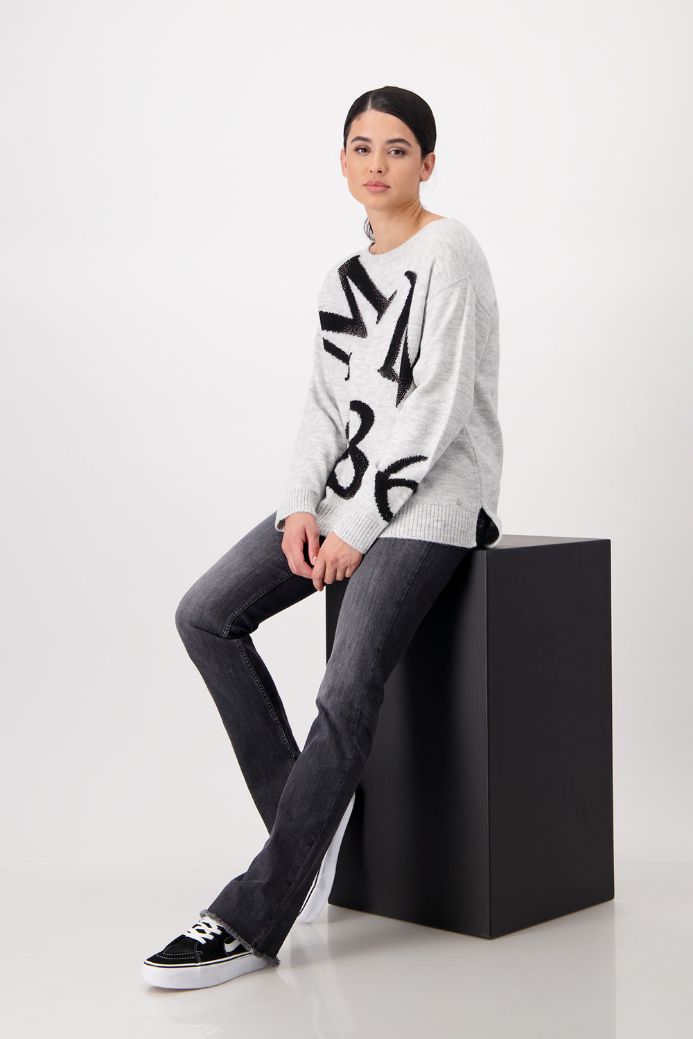 Monari Sweater with Decorative Letters 807501 - Pre Order April Delivery