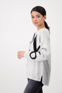 Monari Sweater with Decorative Letters 807501