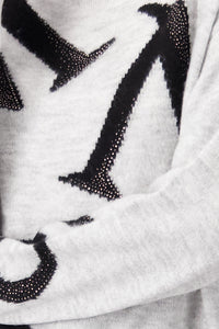 Monari Sweater with Decorative Letters 807501