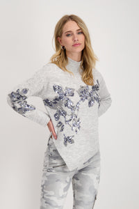 Monari Sweater Sequin Flower 807506