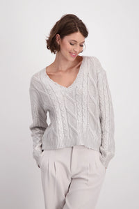Monari V Neck Pullover Cotton Mix 807829
