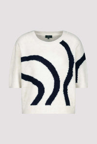 Monari S/S Knit with Black Swirl 807882